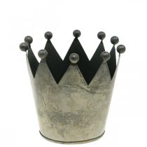 Coroa Deco decoração de mesa em metal cinza Ø12,5cm A12cm