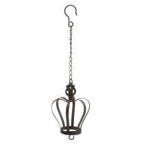 Itens Coroa de metal para pendurar com gancho castanho enferrujado Ø11cm A17cm