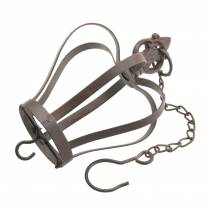 Itens Coroa de metal para pendurar com gancho castanho enferrujado Ø11cm A17cm
