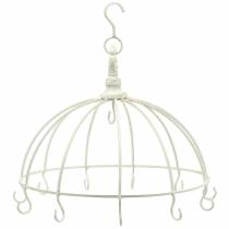 Itens Coroa decorativa com gancho para pendurar branca Ø29cm