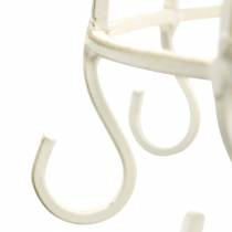 Itens Coroa decorativa com gancho para pendurar branca Ø29cm