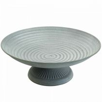 Tigela decorativa com pé em metal vintage A10,5cm Ø26cm