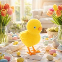Itens Decoração de pintinho para a Páscoa, decoração de mesa, decoração reutilizável para sala de estar, 16 cm, 2 peças