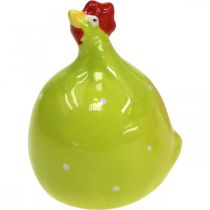 Figura decorativa de frango em cerâmica de Páscoa colorido sortido H6cm 6 unidades