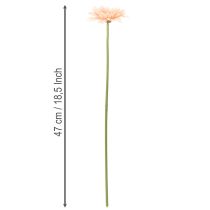 Itens Flores artificiais de gerbera cor damasco, 47 cm, pacote com 6 unidades.