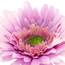 Itens Flores artificiais de gerbera para jardim, roxas, 47 cm, conjunto de 6 peças.