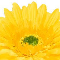 Itens Flores artificiais de gérbera, amarelo ensolarado, flor de jardim, 47 cm, 6 peças