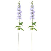 Itens Flores artificiais Delphinium roxo claro em haste 90cm 2 unidades
