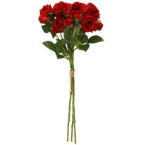 Itens Rosas Decorativas Artificiais Vermelho Brilhante Ø4cm C45cm 3 unidades