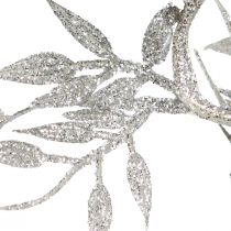 Itens Guirlanda artificial com glitter prateado guirlanda de folhas de samambaia 180 cm 3 unidades
