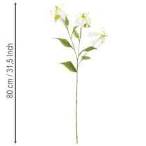 Itens Flor artificial Gloriosa, branca e amarela, elegante ramo florido para decoração, 80 cm, 3 peças.