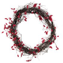 Itens Coroa de rosas artificiais decoração de outono coroa vermelha Ø50cm