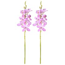 Itens Orquídeas artificiais 8 flores roxas Ø3,5cm–5cm 2 unidades