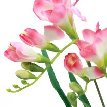 Itens Flores artificiais de jardim Freesia Rosa 58cm