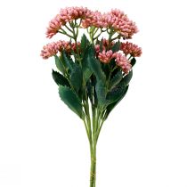 Itens Galinha gorda artificial Sedum Stonecrop florescendo rosa 47 cm 3 unidades