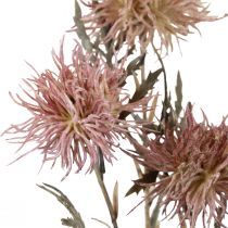 Flores artificiais de knapweed outono 3 flores lilás 48cm