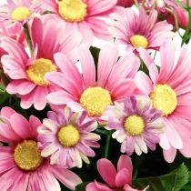 Margaridas artificiais buquê de flores artificiais rosa 44cm