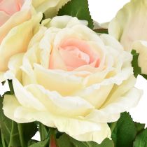 Itens Rosas artificiais buquê de flores artificiais rosas creme rosa picareta 54cm