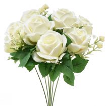 Itens Rosas artificiais buquê de flores artificiais rosas picareta branca 42cm
