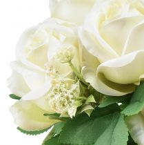 Itens Rosas artificiais buquê de flores artificiais rosas picareta branca 42cm
