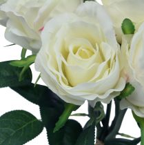 Itens Rosas artificiais em ramo branco 30 cm 8 unid.