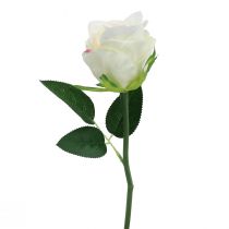 Itens Rosas artificiais em ramo branco 30 cm 8 unid.