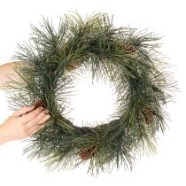 Itens Coroa artificial de ramos de pinheiro com pinhas, 60 cm