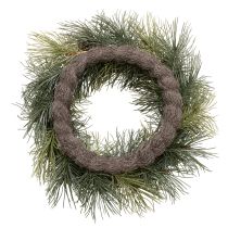 Itens Coroa artificial de ramos de pinheiro com pinhas, 60 cm