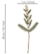 Itens Ramo de pinheiro artificial com mini bolas de Natal brancas, 46 cm, 2 peças