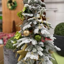 Árvore de Natal artificial fina decoração de inverno nevado H180cm