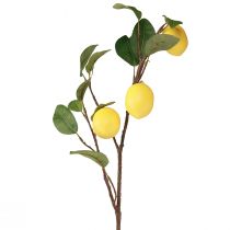 Ramo decorativo de limão artificial com 3 limões amarelos 65cm