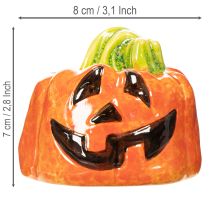 Itens Abóbora decorativa de cerâmica para o outono e o Halloween, 8 cm