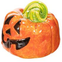 Itens Abóbora decorativa de cerâmica para o outono e o Halloween, 8 cm