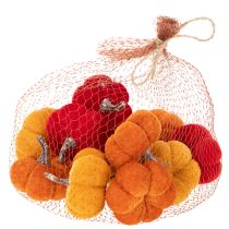 Itens Conjunto de abóboras decorativas em veludo em três cores, mini abóboras de 5 cm, 12 peças.