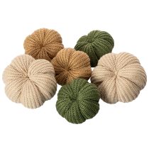 Itens Abóboras decorativas de tricô, decoração de outono, 10 cm, 6 peças