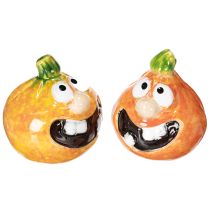 Itens Abóbora decorativa em miniatura, 6 cm, 2 peças, para uma decoração divertida de outono.