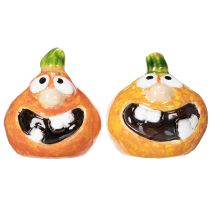 Itens Abóbora decorativa em miniatura, 6 cm, 2 peças, para uma decoração divertida de outono.