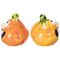 Itens Abóbora decorativa em miniatura, 6 cm, 2 peças, para uma decoração divertida de outono.
