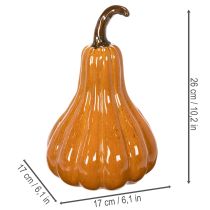 Itens Decoração de mesa de abóbora de cerâmica para o outono, 26 cm