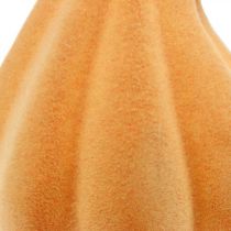 Itens Abóbora decorativa curvada laranja flocada Abóbora decorativa artificial 18cm