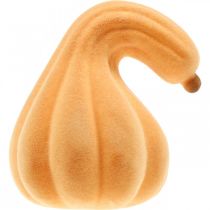 Itens Abóbora decorativa curvada laranja flocada Abóbora decorativa artificial 18cm