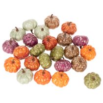 Itens Conjunto de Mini Abóboras Decorativas, Decorações de Outono e Halloween, Cores Sortidas, 4cm, 24 Peças