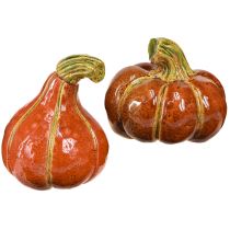 Itens Abóboras cerâmicas decoração de outono marrom laranja 10/13cm 2 peças