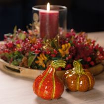 Itens Abóboras cerâmicas decoração de outono marrom laranja 10/13cm 2 peças