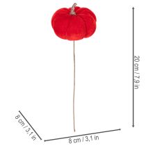 Itens Abóbora decorativa em arame, decoração de outono, veludo, conjunto tricolor, 8 cm, 9 peças