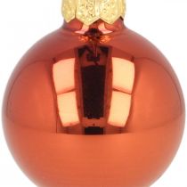 Mini bolas de natal vidro ferrugem vermelho fosco/brilhante Ø2cm 44 peças