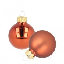Mini bolas de natal vidro ferrugem vermelho fosco/brilhante Ø2cm 44 peças