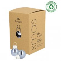 Itens Mini bolas de Natal vidro azul fosco/brilhante Ø2cm 44 un