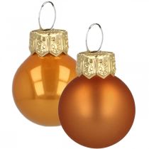 Itens Mini bolas de natal vidro laranja fosco/brilhante Ø2cm 44p