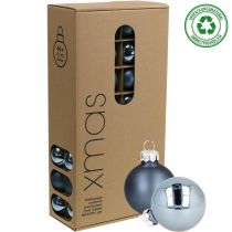 Itens Bolas de natal de vidro azul fosco/brilhante Ø4cm 60 peças